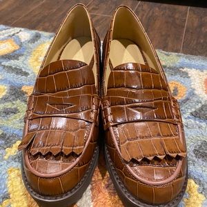 Michael kors snake embossed loafers